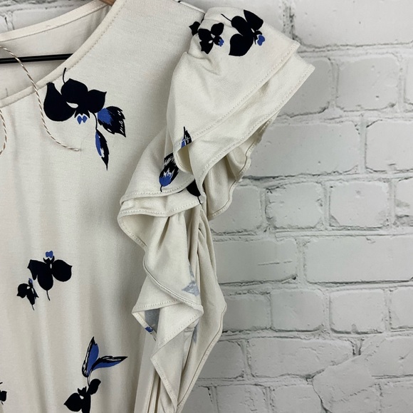 Lauren Ralph Lauren Women's Floral Ruffle-Sleeve Jersey Dress Size 14 - Picture 5 of 7